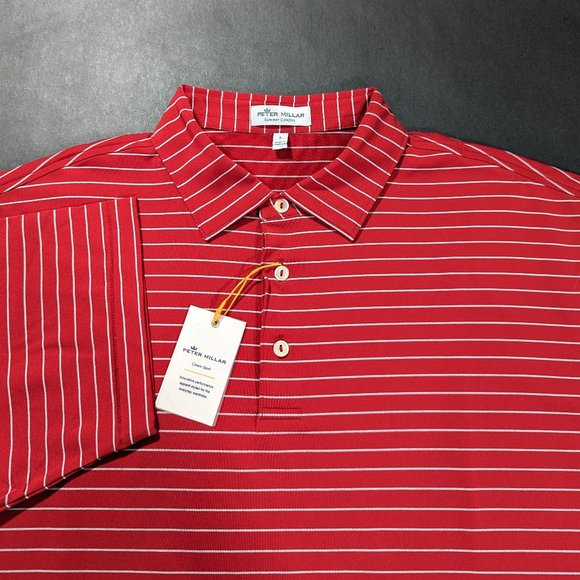 Peter Millar Men`s Summer Comfort Jubilee Performance Jersey Polo Golf Shirt L - Picture 4 of 7